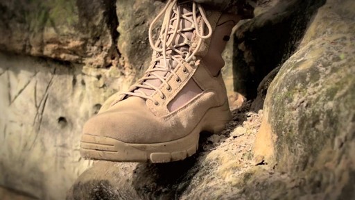HQ ISSUE Men's Waterproof Combat Boots Side Zip Desert Tan - image 9 from the video