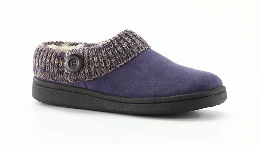 Guide Gear Women's Suede Clog Slippers with Sweater Button Collar 360 View - image 10 from the video