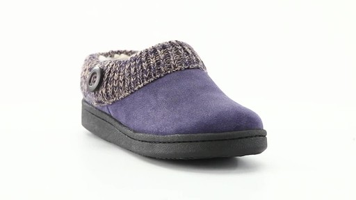 Guide Gear Women's Suede Clog Slippers with Sweater Button Collar 360 View - image 9 from the video