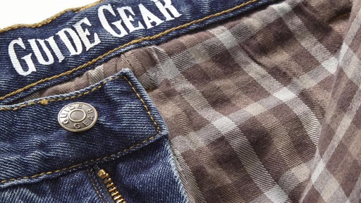 Guide Gear Men's Flannel-Lined Denim Stone Wash Jeans 360 View - image 10 from the video