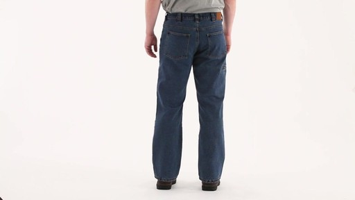 Guide Gear Men's Flannel-Lined Denim Stone Wash Jeans 360 View - image 4 from the video
