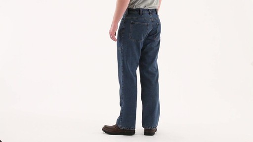Guide Gear Men's Flannel-Lined Denim Stone Wash Jeans 360 View - image 5 from the video
