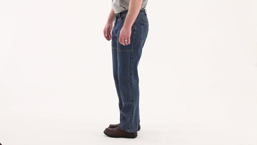 Guide Gear Men's Flannel-Lined Denim Stone Wash Jeans 360 View - image 6 from the video