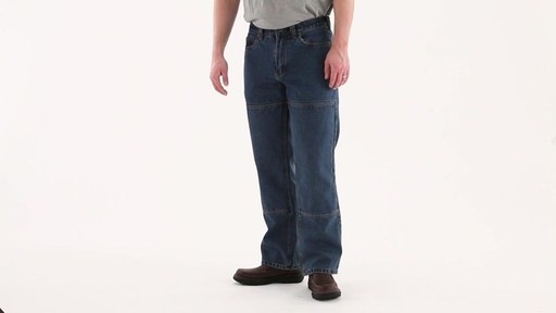Guide Gear Men's Flannel-Lined Denim Stone Wash Jeans 360 View - image 7 from the video