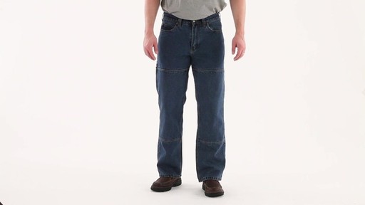 Guide Gear Men's Flannel-Lined Denim Stone Wash Jeans 360 View - image 8 from the video