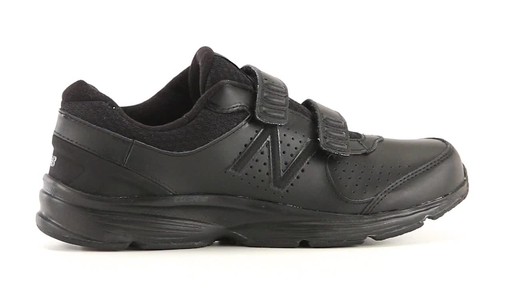 New Balance Men's 411v2 Strap Walking Shoes Black 360 View - image 10 from the video