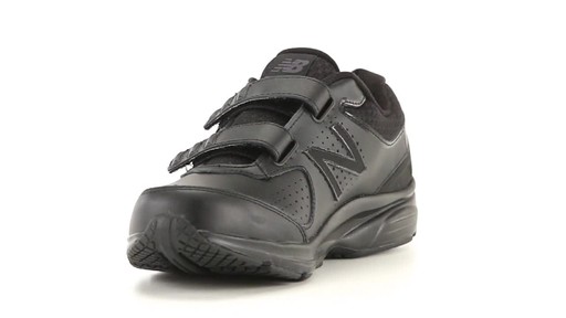 New Balance Men's 411v2 Strap Walking Shoes Black 360 View - image 3 from the video