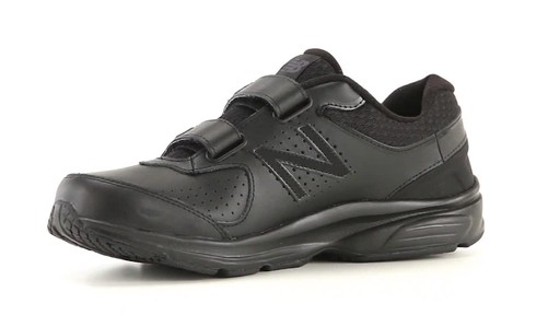 New Balance Men's 411v2 Strap Walking Shoes Black 360 View - image 4 from the video