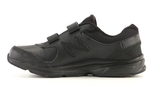 New Balance Men's 411v2 Strap Walking Shoes Black 360 View - image 5 from the video