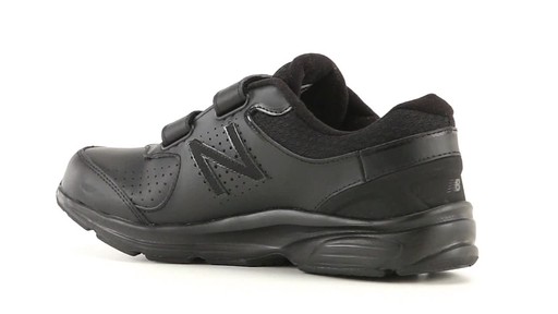New Balance Men's 411v2 Strap Walking Shoes Black 360 View - image 6 from the video