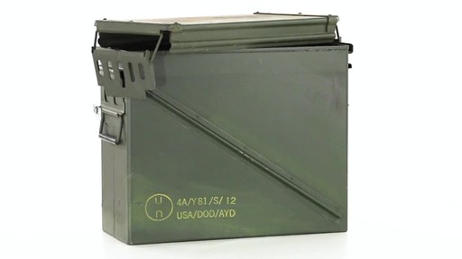 Used U.S. Military Surplus 20mm Ammo Can Olive Drab 360 View - image 1 from the video