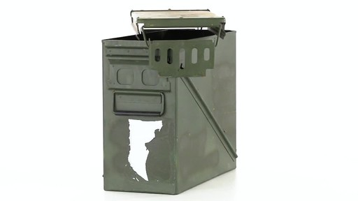 Used U.S. Military Surplus 20mm Ammo Can Olive Drab 360 View - image 5 from the video