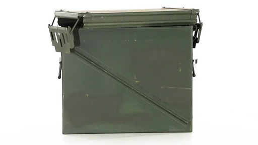 Used U.S. Military Surplus 20mm Ammo Can Olive Drab 360 View - image 7 from the video