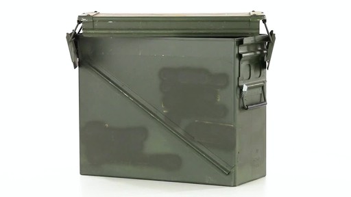 Used U.S. Military Surplus 20mm Ammo Can Olive Drab 360 View - image 8 from the video