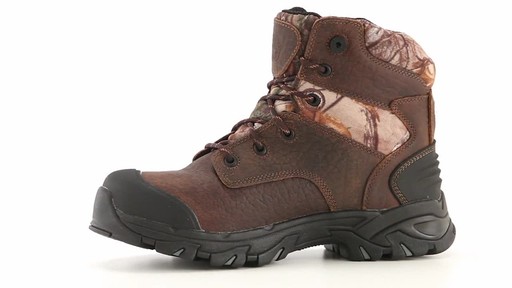 Justin Men's Tumbled Tomboni Waterproof Lace Up Work Boots 360 View - image 4 from the video