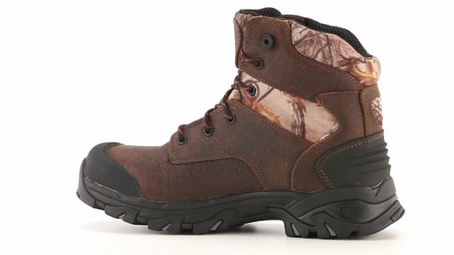 Justin Men's Tumbled Tomboni Waterproof Lace Up Work Boots 360 View - image 5 from the video