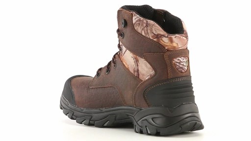 Justin Men's Tumbled Tomboni Waterproof Lace Up Work Boots 360 View - image 6 from the video