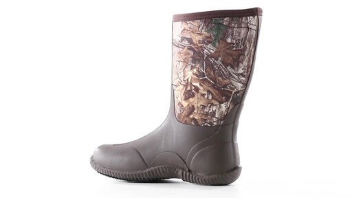 Guide Gear Men's Mid Camo Waterproof Rubber Boots Realtree Xtra 360 View - image 3 from the video