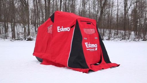 Eskimo WIDE 1 Inferno Flip-style 1-Person Ice Fishing Shelter - image 2 from the video