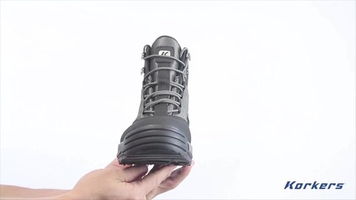 Korkers StormJack 200 gram Thinsulate Insulation Winter Boots Waterproof Adaptable Traction Gun Metal - image 4 from the video