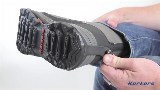 Korkers StormJack 200 gram Thinsulate Insulation Winter Boots Waterproof Adaptable Traction Gun Metal - image 7 from the video