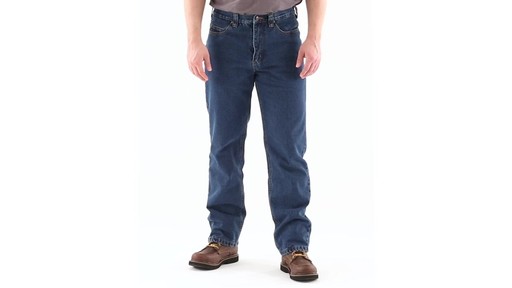 Guide Gear Men's Flannel-Lined Denim Jeans 360 View - image 10 from the video