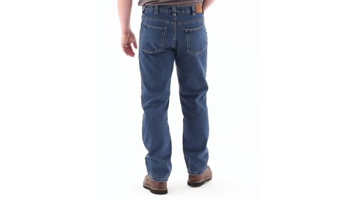 Guide Gear Men's Flannel-Lined Denim Jeans 360 View - image 4 from the video
