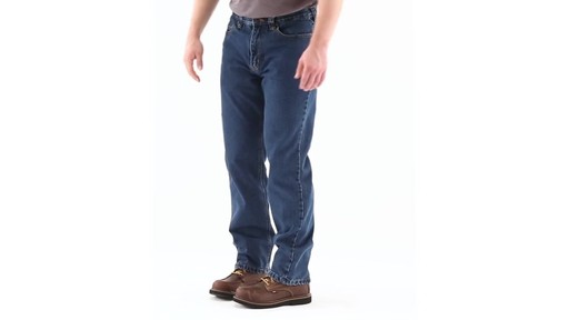 Guide Gear Men's Flannel-Lined Denim Jeans 360 View - image 7 from the video