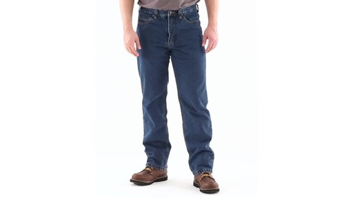 Guide Gear Men's Flannel-Lined Denim Jeans 360 View - image 8 from the video