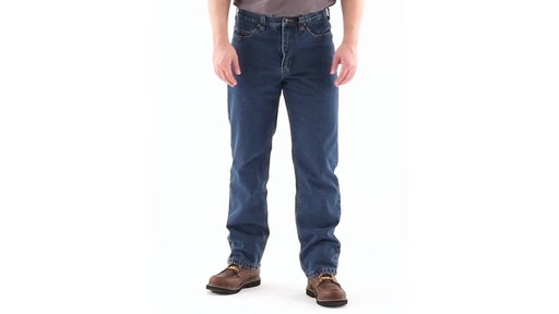 Guide Gear Men's Flannel-Lined Denim Jeans 360 View - image 9 from the video