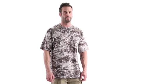 Guide Gear Men's Performance Fishing Short Sleeve Shirt Mossy Oak Elements Agua 360 View - image 1 from the video