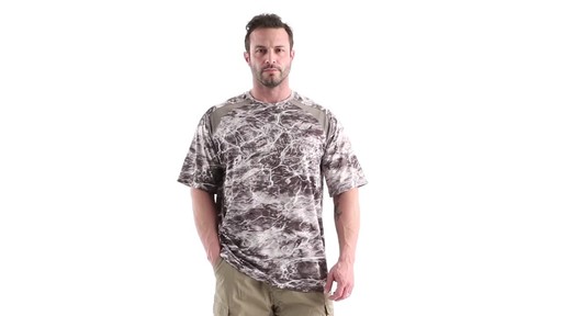 Guide Gear Men's Performance Fishing Short Sleeve Shirt Mossy Oak Elements Agua 360 View - image 10 from the video