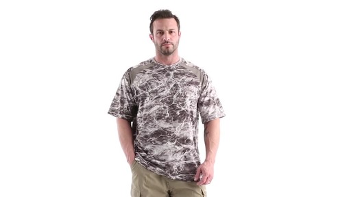 Guide Gear Men's Performance Fishing Short Sleeve Shirt Mossy Oak Elements Agua 360 View - image 9 from the video