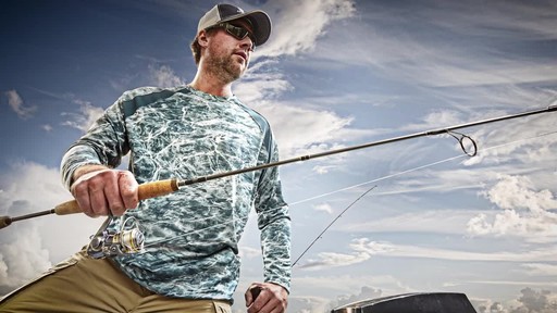 Guide Gear Men's Performance Fishing Long Sleeve Shirt Mossy Oak Elements Agua - image 2 from the video
