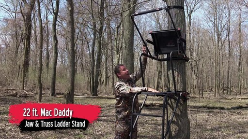 Primal Tree Stands 22' Mac Daddy Deluxe Ladder Tree Stand With Jaw And Truss Stabilizer System - image 10 from the video