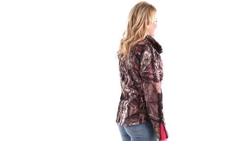 Guide Gear Women's Mossy Oak Break-Up Country Trim Soft Shell Jacket 360 View - image 2 from the video