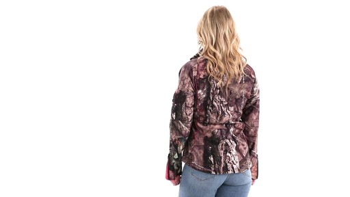 Guide Gear Women's Mossy Oak Break-Up Country Trim Soft Shell Jacket 360 View - image 3 from the video