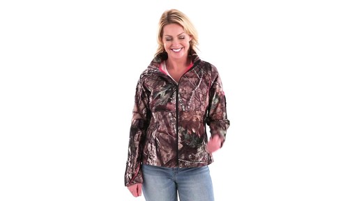 Guide Gear Women's Mossy Oak Break-Up Country Trim Soft Shell Jacket 360 View - image 5 from the video