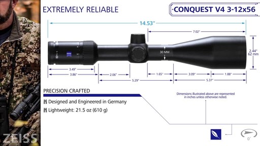 Zeiss Conquest V4 3-12x56mm #20 Z-Plex Rifle Scope - image 8 from the video