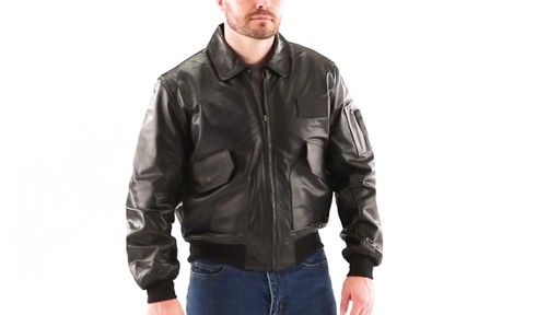 Alpha Industries Leather CWU Flight Jacket 360 View - image 1 from the video