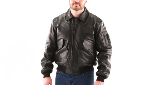 Alpha Industries Leather CWU Flight Jacket 360 View - image 10 from the video