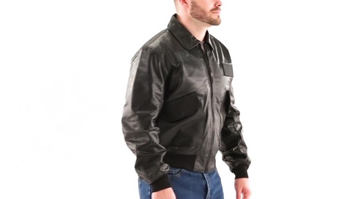 Alpha Industries Leather CWU Flight Jacket 360 View - image 2 from the video