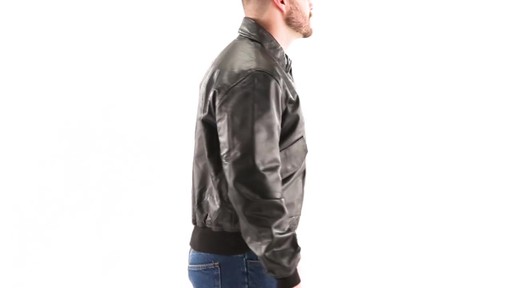 Alpha Industries Leather CWU Flight Jacket 360 View - image 3 from the video