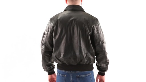 Alpha Industries Leather CWU Flight Jacket 360 View - image 5 from the video
