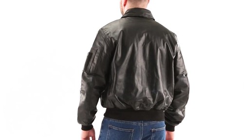 Alpha Industries Leather CWU Flight Jacket 360 View - image 6 from the video