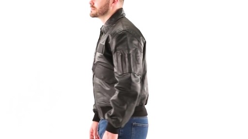 Alpha Industries Leather CWU Flight Jacket 360 View - image 8 from the video