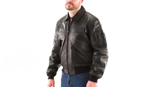 Alpha Industries Leather CWU Flight Jacket 360 View - image 9 from the video