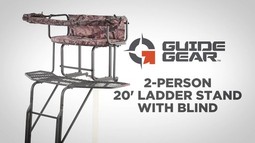 Guide Gear 2 Person 20' Double Rail Ladder Tree Stand With Hunting Blind - image 1 from the video