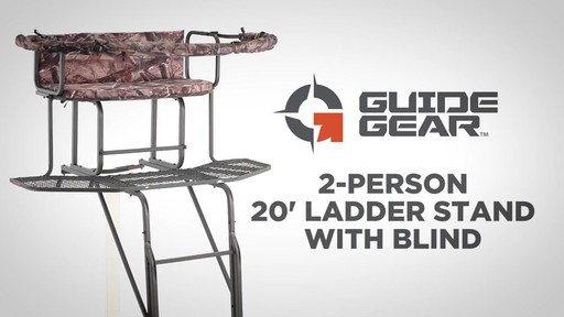 Guide Gear 2 Person 20' Double Rail Ladder Tree Stand With Hunting Blind - image 2 from the video