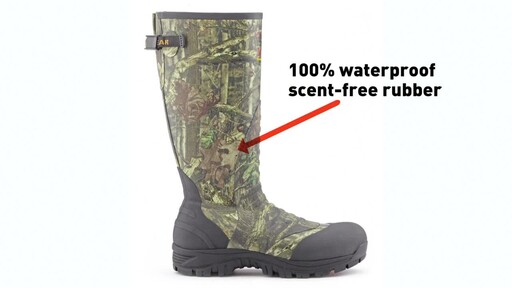 Men's Guide Gear Waterproof 800 gram Thinsulate Ultra Insulation Ankle-fit Rubber Boots Mossy Oak Infinity - image 4 from the video